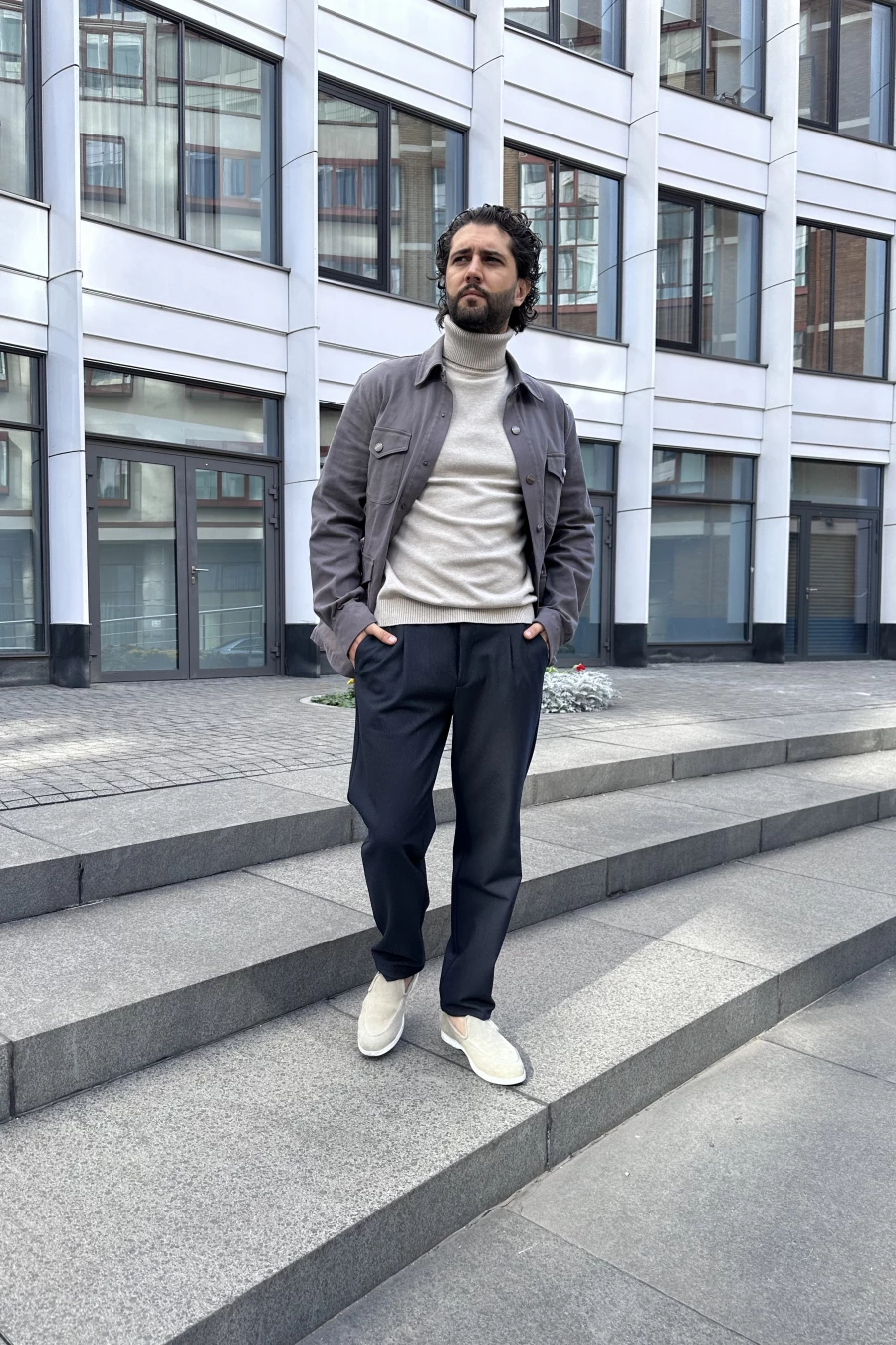  Overshirt серый